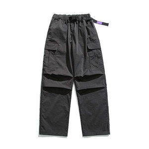Usine de haute qualité en gros Logo personnalisé 100% Polyester extérieur décontracté taille élastique pantalon droit plusieurs poches pour hommes - Product Image 5