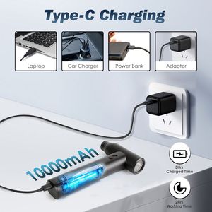 Soffiatore d'Aria Senza Fili con Motore Brushless 250000RPM, Batteria 10000mAh, Aspirapolvere e Soffiatore con Velocità Variabile Continua - Product Image 6