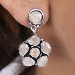 Pendientes Colgantes de Plata Oxidada con Múltiples Piedras al por Mayor |   Fabricante Directo de Fábrica, Calidad Premium |   Stock Disponible, Envío Rápido - Product Image 6