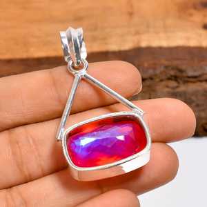 Pendentif en quartz mystique, argent sterling 925, pierre précieuse arc-en-ciel, collier fait main, bijoux bohèmes, cadeau pour femme - Product Image 2