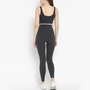 Conjuntos de Yoga de Algodón, Cintura Alta, Color Sólido, OEM, Venta al Por Mayor, Mejor Precio, Nuevos y Hermosos Conjuntos de Yoga Negros Duraderos para Mujer - Product Image 2