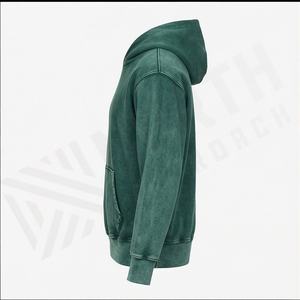Sweat à capuche personnalisé pour homme, style streetwear, délavé à l'acide, respirant, léger, avec impression de logo, vente en gros - Product Image 3