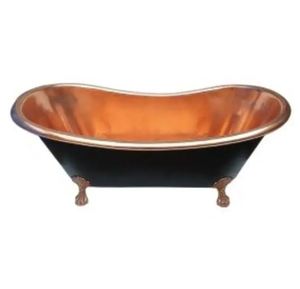 <b>Bath</b> Tub Double Slipper Clawfoot Painted Black Exterior Free Standing for Bathroom Use - Product Image 5