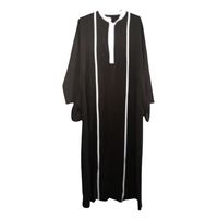 Thobe musulman classique blanc pour homme, décontracté, à manches longues, avec détails boutonnés, sans couture, séchage rapide, respirant, léger