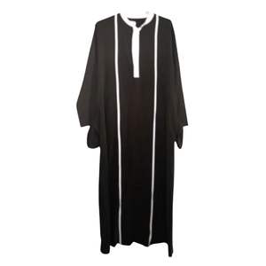 Túnica Musulmana Blanca Clásica para Hombre, Manga Larga con Detalle de Botones, Jubba Islámica, Kandura, Estilo Saudí, Dishdasha, Túnica Tradicional - Product Image 3