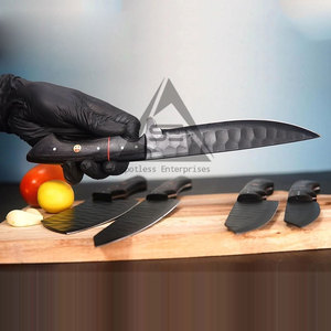 New Style Heavy Duty Handmade 67-Layer Damascus Chef <b>Knives</b> <b>Set</b> with Wood Handles Custom Color & Size - Product Image 5