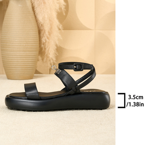 รองเท้าแตะแพลตฟอร์มหนาสายรัดข้อเท้ารองเท้าฤดูร้อนลำลองสำหรับผู้หญิง - Product Image 6