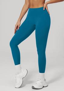 High Waist Full Length Solid Color <b>Knitted</b> <b>Leggings</b> Stretchy Breathable Eco-Friendly 220g Women's Sporty All Seasons Spandex - Product Image 4