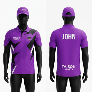 Mens Snooker Jersey 180 GSM Premium Interlock Polyester Purple Black <b>White</b> Geometric Panel Design Custom Sublimation Logo - Product Image 1