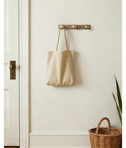 <b>Wall</b> Mounted Metal <b>Hook</b> <b>Rack</b> With 5 Round <b>Hooks</b> Antique Brass Finish Minimalist Design For Storage - Product Image 4