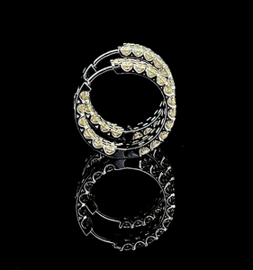 Elegantes Pendientes de Aro de Doble Capa en Oro Blanco Sólido de 14K con Diamantes Cultivados en Laboratorio CVD de 7.59 Quilates, Joyería de Diseño para Ocasiones Especiales - Product Image 4