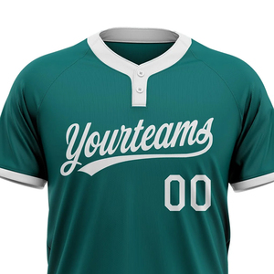 Maillot de baseball vert personnalisé unisexe à manches courtes, col en V, uniforme d'équipe - Product Image 5