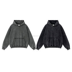 เสื้อฮู้ดผ้าบาติกสำหรับผู้ชาย410กรัมแบบย้อนยุคเสื้อผ้าแนวสตรีทผ้าเฟรนช์เทอร์รี่พร้อมขอบกระจัดกระจายผ้าฝ้าย100% เป็นฝอย - Product Image 2