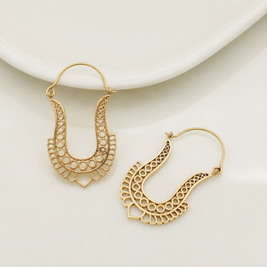 Pendientes de Aro Bohemios, Chapados en Oro, de Latón, con Diseño de Ondas en Tono Plateado y Dorado, Joyería de Moda Unisex - Product Image 2