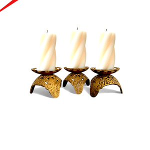 Candelabro Metálico Clásico, Elegante Acabado en Degradado Plateado y Dorado, Duradero, Ecológico, Lujoso, Único, Hecho a Mano - Product Image 5