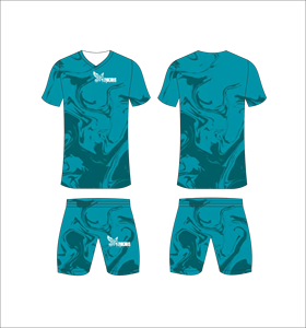 Conjunto de Camiseta y Pantalones Cortos de Fútbol Sublimados Ferocious para Hombre, Cuello en V, Absorbe la Humedad, Ropa Deportiva para Todas las Temporadas, Estampado, Venta al Por Mayor, OEM - Product Image 1