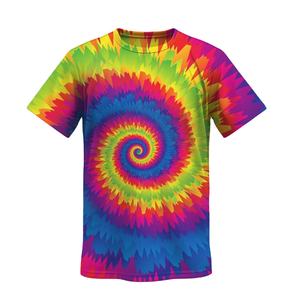 Vente chaude Personnalisé Tie dye T-shirts D'été Coloré Tie Dye Chemises Pour Hommes 170gsm 55% Coton 45% Polyester - Product Image 1