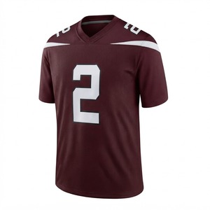 Trendiness <b>Maroon</b> American Football Jersey Men's Athletic Sportswear Breathable Mesh Front 100% Polyester Quick Dry Short Sleeve - Product Image 1