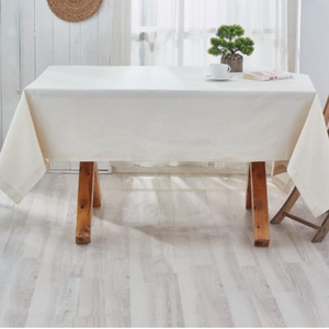 Rectangle Jacquard <b>Tablecloth</b>, Natural Fiber Linen and Cotton, Holiday Boho Colors Table Cover, Luxury European Linen, Seats 10- - Product Image 6