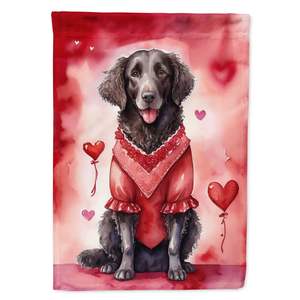 Retriever multicolor con revestimiento rizado para el Día de San Valentín Bandera de jardín Buzón Decorativo Patio Banner para Patio Césped Signo - Product Image 1