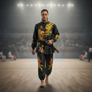 Uniforme d'arts martiaux personnalisé avec logo brodé, design unique, uniforme de kung-fu, tai-chi, uniforme de karaté personnalisé pour l'entraînement - Product Image 3