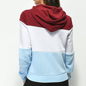 High Quality Women Hoodie Color <b>Block</b> Drawstring Sweatshirt Pullover Hoodie Comfortable Printed Cotton Hoodies for Women - Product Image 5