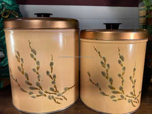 Nesting Tin Canister Tins in Vintage Copper with Classic Country Design Perfect for Stylish Metal <b>Storage</b> of <b>Dry</b> Fruits - Product Image 3