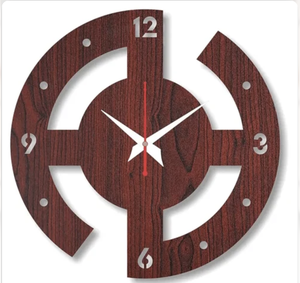 Horloge murale industrielle moderne en bois, quartz analogique, aiguilles lumineuses, design silencieux pour salon, simple face, 12 pouces, bois brun - Product Image 4