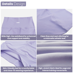 Shorts de yoga et d'entraînement OEM taille mi-haute en Spandex/Polyester, haute élasticité, respirants, séchage rapide, style simple, motif uni, pour la gym - Product Image 4