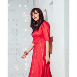 Conjunto de Traje de Gasa Rojo Coral - Talla XS - Product Image 2