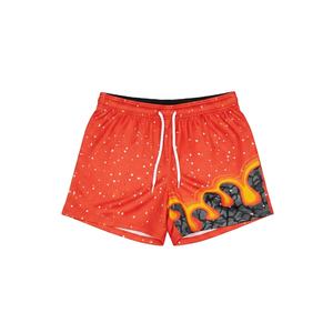 กางเกงขาสั้นผู้ชายพิมพ์ลายแบบซับลิเมชั่นเต็มตัว เอวสูง ยืดหยุ่น ผลิตจากโพลีเอสเตอร์/ผ้าฝ้ายตาข่าย แห้งเร็ว ระบายอากาศดี สไตล์สตรีทแฟชั่น - Product Image 1