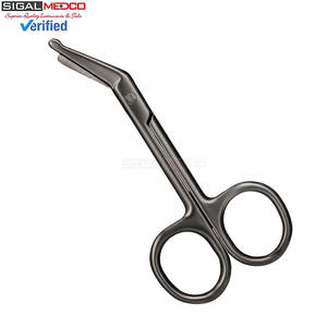 2 Tijeras para Ostomía y Vendajes, 4.3 x 2.1 Pulgadas, Curvas, de Acero Inoxidable Negro, para Médicos, Enfermeras y Cuidado en el Hogar - Product Image 3