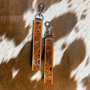 ใหม่หรูหราสไตล์มือแกะสลักเครื่องมือหนังดอกทานตะวัน KeyChains นูนพิมพ์ดอกไม้เครื่องมือหนังอุปกรณ์เสริมพวงกุญแจ - Product Image 2