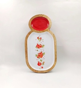 ถาดเสิร์ฟไม้กระถินณรงค์พร้อมลายเคลือบพิมพ์  ออกแบบได้ตามต้องการ สำหรับชุดอาหารค่ำ ของขวัญรอมฎอนและคริสต์มาส ราคาดีที่สุด - Product Image 5