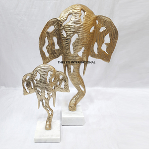 Escultura Decorativa de Elefante con Base de Mármol Blanco, Diseño de Calidad de Exportación, para Interiores, Más Vendida - Product Image 1