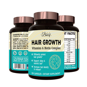 BUCQ Suplemento para el crecimiento del cabello con vitaminas y complejo de biotina para un cabello más grueso y fuerte - Product Image 4