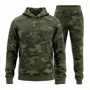 Conjunto de Sudadera con Capucha y Pantalones de Camuflaje para Hombre, Chándal Informal de Manga Larga con Cordón y Bolsillos, Ropa de Otoño - Product Image 1