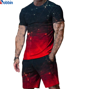 Conjunto deportivo unisex de dos piezas, ropa de diseñador para hombre, sublimación, poliéster, conjunto de camiseta y pantalones cortos deportivos para gimnasio. - Product Image 1