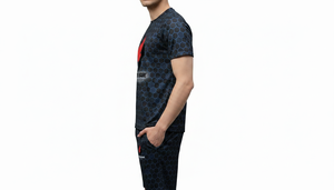 ชุดเสื้อยืดและกางเกงขาสั้นถักสำหรับผู้ชาย ผ้าโพลีเอสเตอร์/คอตตอน ชุดลำลองสำหรับเล่นกีฬา ระบายอากาศได้ดี น้ำหนักเบา เหมาะสำหรับออกกำลังกายในฤดูร้อน - Product Image 5