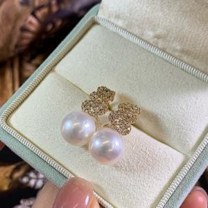 Boucles d'oreilles en argent S925 minimalistes et élégantes avec perles d'eau douce de 10-11 mm pour femmes, lumière intense, polyvalentes, beauté naturelle - Product Image 3