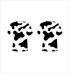 Custom Short Sleeve Sublimation T-Shirt Lightweight Athletic Apparel With Classic White And Black Cow <b>Animal</b> Print Pattern - Product Image 1