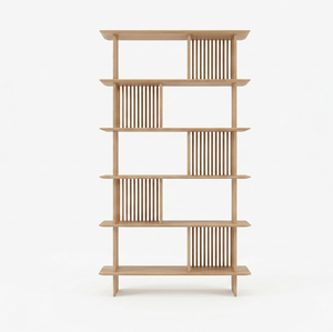 Canto Durable Solid Wood <b>Rack</b> Brings Modern Elegance Sleek Vertical Slats Spacious Open Tier Storage Design Multi-Function - Product Image 2
