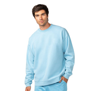 Ensemble short et sweat-shirt en molleton 100 % coton pour homme, respirant, décontracté, motif uni, imprimé par transfert thermique, tricoté 280g - Product Image 2