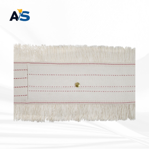 A&S Durable 5x24 White Dust <b>Mop</b> Synthetic Cotton Fibers Cut-End Design Redline Backing Aluminum Self-Wringer Reusable for - Product Image 1
