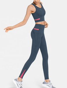 Nuevo producto: Conjunto deportivo para mujer, leggings y sujetador para gimnasio, conjunto de entrenamiento transpirable sin costuras, conjunto de yoga para mujer. - Product Image 2