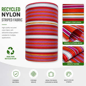 Tissu rayé en nylon recyclé écologique pour sacs à dos, sacs de voyage, rembourrage et applications industrielles - Product Image 6