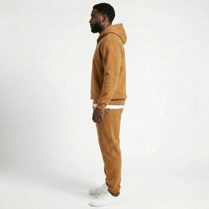 Vente en gros de sweat à capuche unisexe pour homme, à quart de zip, couleur marron uni, coupe ajustée, anti-humidité et respirant - Product Image 3