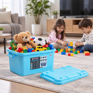 Caja de Almacenamiento de Plástico de 35L con Asas y Cierre, Apilable, Organizador de Archivos para Oficina, Contenedor para Documentos, Juguetes, Uso Escolar y Utilitario - Product Image 1