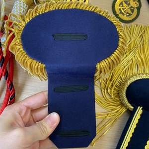 Epaulettes de Hombro Azul Marino con Borlas Doradas, Accesorios de Uniforme Ceremonial, 100% Algodón para Hombre, de Primera Calidad - Product Image 2