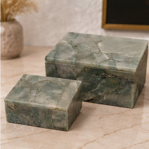 White Marble Decorative Urn <b>Keepsake</b> <b>Box</b> Leaf Knob Memorial Container for Home Display - Product Image 6